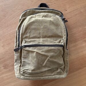 Tan Canvas Travel Backpack